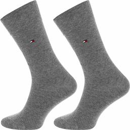 Tommy Hilfiger Classic Ανδρικές Μονόχρωμες Κάλτσες Grey Melange 2Pack