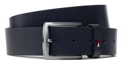 Denton Ανδρική Ζώνη Δερμάτινη Navy Μπλε Tommy Hilfiger