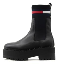 Δερμάτινα Γυναικεία Chelsea Μποτάκια Κόκκινα Tommy Hilfiger