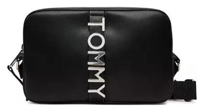 Δερμάτινη Γυναικεία Τσάντα Χιαστί Μαύρη Tommy Hilfiger