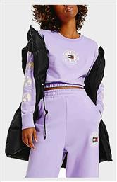 Elastic Unitees Μακρυμάνικο Crop Top Λιλά Tommy Hilfiger από το Cosmossport