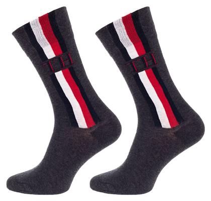 Iconic Ανδρικές Κάλτσες με Σχέδια Grey Melange 2Pack Tommy Hilfiger