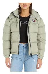 Κοντό Γυναικείο Puffer Μπουφάν για Χειμώνα Γκρι Tommy Hilfiger