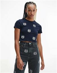 Tommy Hilfiger Κοντομάνικο Crop Top Navy Μπλε από το Asos