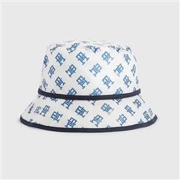 Tommy Hilfiger Monogram Water Repellent Γυναικείο Καπέλο Bucket Λευκό από το Epapoutsia