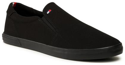 Πάνινα Ανδρικά Slip-On Triple Black Tommy Hilfiger