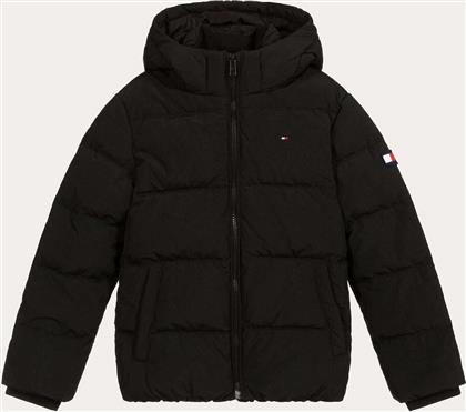 Tommy Hilfiger Παιδικό Casual Μπουφάν Κοντό με Κουκούλα για Αγόρι Μαύρο Essential Padded από το Spartoo