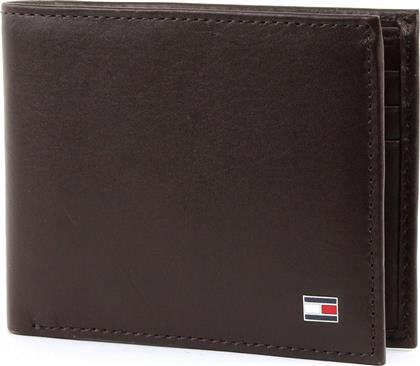 Small Embossed Bifold Δερμάτινο Ανδρικό Πορτοφόλι Καφέ Tommy Hilfiger