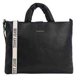 Tjw City Girl Γυναικεία Τσάντα Tote Χειρός Μαύρη Tommy Hilfiger