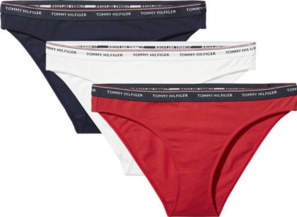 Tommy Hilfiger Γυναικεία Slip 3Pack Tango Red/White/Navy Blazer από το Plus4u