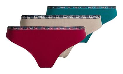 Βαμβακερά Γυναικεία String 3Pack Berry/Bal Beige/Deep Emerald Tommy Hilfiger