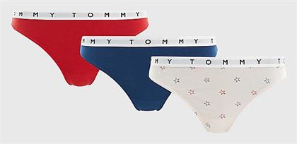 Βαμβακερά Γυναικεία String 3Pack Twilight Indigo/Star/Primary Red Tommy Hilfiger