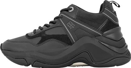 Tommy Hilfiger Warm Lined Fashion Wedge Γυναικεία Chunky Sneakers Μαύρα από το Koolfly