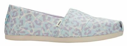 Alpargata Giraffe Leopard Υφασμάτινες Γυναικείες Εσπαντρίγιες σε Γαλάζιο Χρώμα Toms