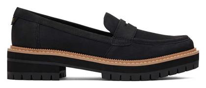 Δερμάτινα Γυναικεία Loafers σε Μαύρο Χρώμα Toms