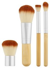 Σετ με Πινέλα Μακιγιάζ από Συνθετική Τρίχα Mini Bamboo 4τμχ Tools for Beauty
