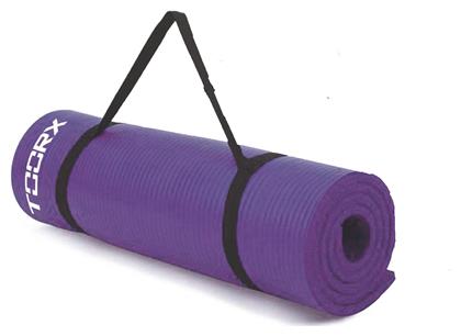 MAT-185 Στρώμα Γυμναστικής Yoga/Pilates Μωβ με Ιμάντα Μεταφοράς (172x61x1.2cm) Toorx
