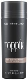 Ίνες Κάλυψης Αραίωσης Μαλλιών με Κερατίνη Hair Building Fibers Economy Light Brown 27.5gr Toppik
