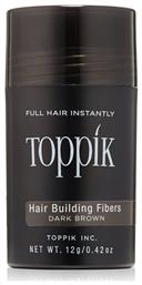 Ίνες Κάλυψης Αραίωσης Μαλλιών με Κερατίνη Hair Building Fibers Regular Dark Brown 12gr Toppik