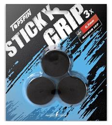 Sticky Tennis Overgrips - 0.50mm x 3 Black Topspin