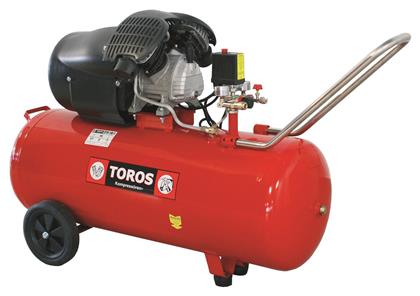 TM 100/3 Μονοφασικό Κομπρεσέρ Αέρος με Ισχυ 3hp και Αεροφυλάκιο 100lt Toros