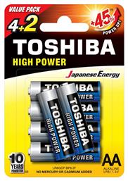 High Power Αλκαλικές Μπαταρίες AA 1.5V 6τμχ Toshiba