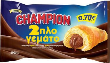 Κρουασάν Champion με Γεύση Κρέμα Κακάο 100gr Tottis