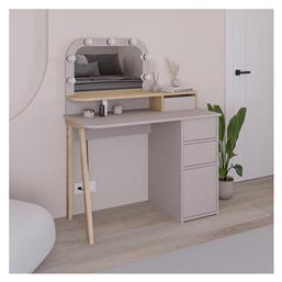 Τουαλέτα Κρεβατοκάμαρας Avien Ξύλινη Ανοιχτή Μόκα - Φυσικό Οξιάς με Καθρέπτη 105x51.1x131εκ. Megapap