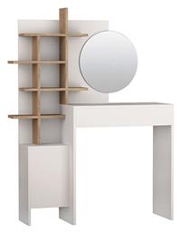 Τουαλέτα Κρεβατοκάμαρας Mup Ξύλινη Λευκή με Καθρέπτη 105x35x151εκ. Megapap