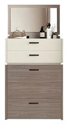 Τουαλέτα Κρεβατοκάμαρας Vanity Ξύλινη Sonoma Oak-cream με Καθρέπτη 60x45x122εκ. Woodwell