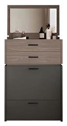 Τουαλέτα Κρεβατοκάμαρας Vanity Ξύλινη Sonoma Oak-grey με Καθρέπτη 60x45x122εκ. Woodwell