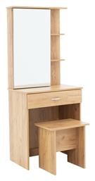 Τουαλέτα Κρεβατοκάμαρας Zelia Ξύλινη Φυσικό με Καθρέπτη 60x40x151εκ. Pakketo