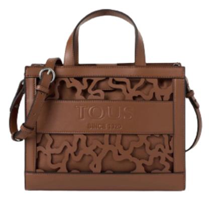 Amaya K Shock Δερμάτινη Γυναικεία Τσάντα Tote Χειρός Καφέ Tous