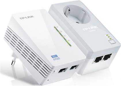 TP-LINK TL-WPA4226KIT v4 Powerline Διπλό για Ασύρματη Σύνδεση Wi‑Fi 4 με Passthrough Πρίζα και 2 Θύρες Ethernet από το Media Markt
