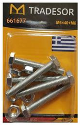 Βίδα Εξάγωνη με Διάμετρο M6 και Μήκος 40mm Tradesor