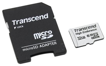 High Endurance microSDHC 32GB Class 10 High Speed με αντάπτορα Transcend