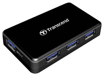 HUB3 USB 3.0 Hub 4 Θυρών με σύνδεση USB-A και Εξωτερική Παροχή Ρεύματος Transcend