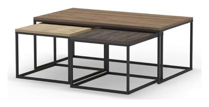 Τραπεζάκι Σαλονιού Camelia 3τμχ 110x60x41.8cm Ανοιχτό Καρυδί - Sapphire Oak - Καφέ - Megapap