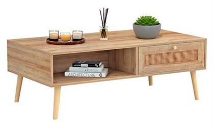 Τραπεζάκι Σαλονιού Colm Μ110xΠ59xΥ39.5εκ. Μπεζ - HomeMarkt