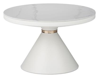 Τραπεζάκι Σαλονιού Coozlin Μ70xΠ70xΥ40εκ. Λευκό Μαρμάρο - Inart