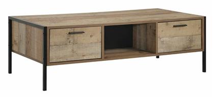 Τραπεζάκι Σαλονιού Pallet-W Μ124xΠ60xΥ40εκ. Μαύρο - Woodwell