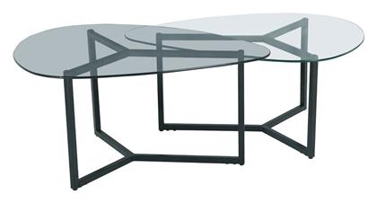 Τραπεζάκι Σαλονιού Rocks 82x59x40cm Διάφανο Fume - Liberta