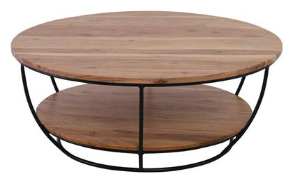 Τραπεζάκι Σαλονιού Roy-w 90x90x35cm Μαύρο - Φυσικό - Woodwell