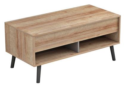 Τραπεζάκι Σαλονιού Skyfi με Σερβιτόρο 100x60x45cm Φυσικό-Ανθρακί - Pakketo