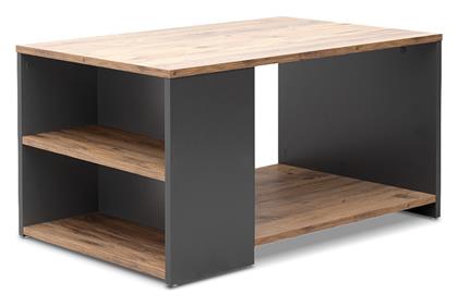 Τραπεζάκι Σαλονιού Sylvia 90.2x59.2x48.1cm Pine Oak / Ανθρακί - Megapap
