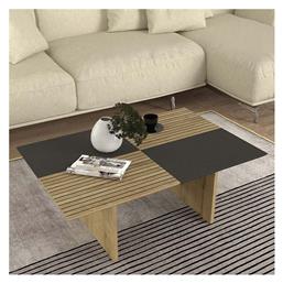 Τραπεζάκι Σαλονιού Venita Μ90xΠ60xΥ33.8εκ. Sapphire Oak - Ανθρακί - Megapap