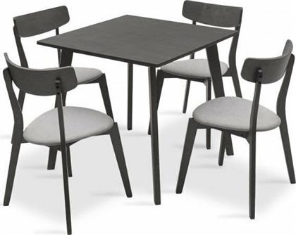 Τραπεζαρία Benson - Toto 5τμχ Rustic Grey 80x80εκ. Pakoworld