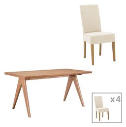 Τραπεζαρία Ditta-winslow 5τμχ 180x85εκ. Pakketo