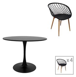 Τραπεζαρία Ezra-balou 5τμχ 100x100εκ. Pakketo