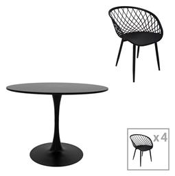 Τραπεζαρία Ezra-balou 5τμχ 100x100εκ. Pakketo